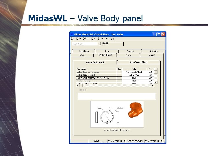 Midas. WL – Valve Body panel 