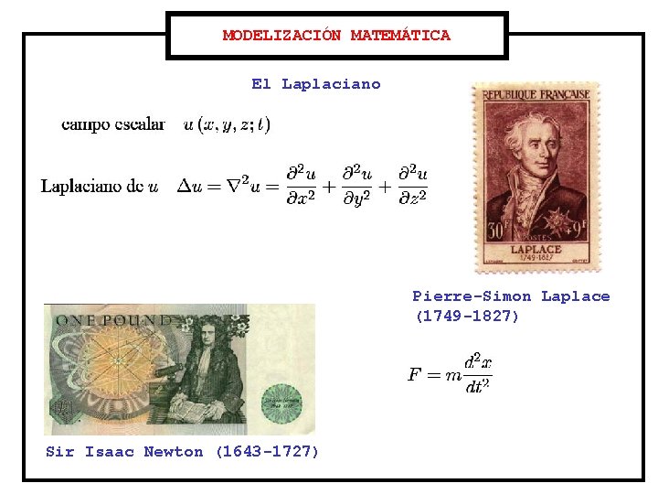 MODELIZACIÓN MATEMÁTICA El Laplaciano Pierre-Simon Laplace (1749 -1827) Sir Isaac Newton (1643 -1727) 