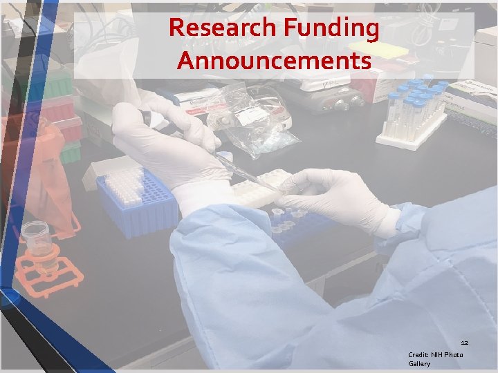 Research Funding Announcements 12 Credit: NIH Photo Gallery 