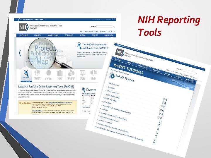 NIH Reporting Tools 