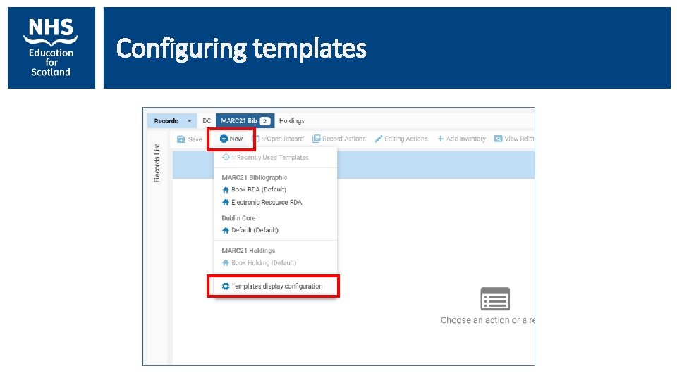 Configuring templates 