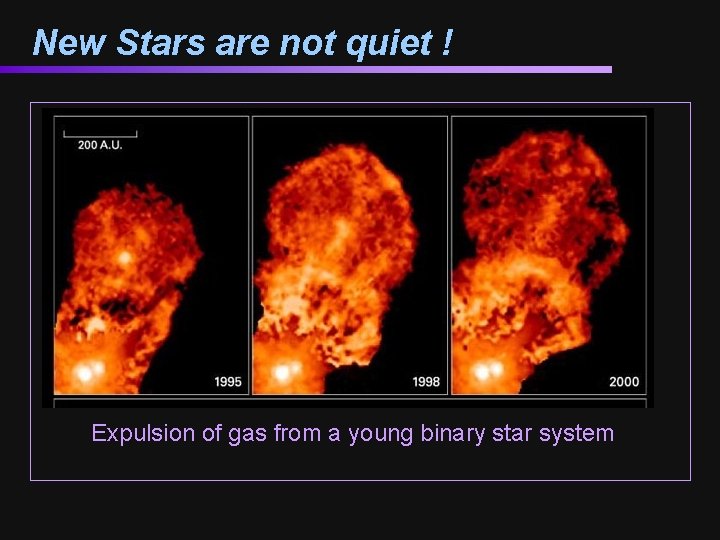 New Stars are not quiet ! Expulsion of gas from a young binary star