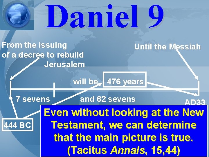 Daniel 9 From the issuing of a decree to rebuild Jerusalem Until the Messiah