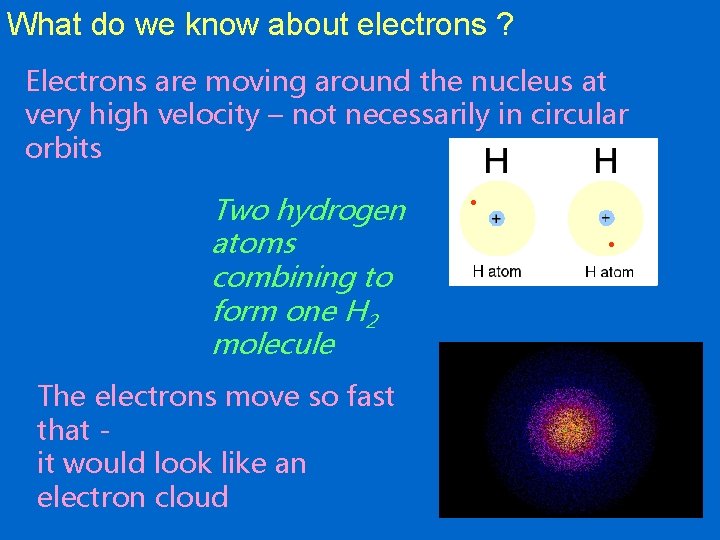 What do we know about electrons ? Electrons are moving around the nucleus at