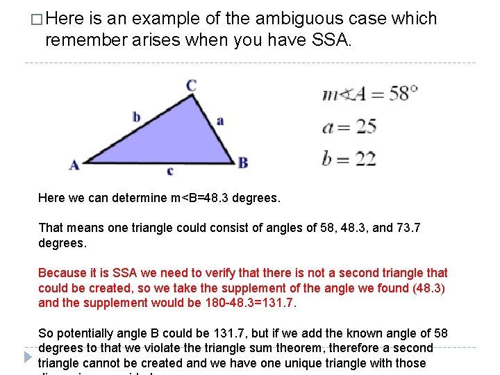� Here is an example of the ambiguous case which remember arises when you