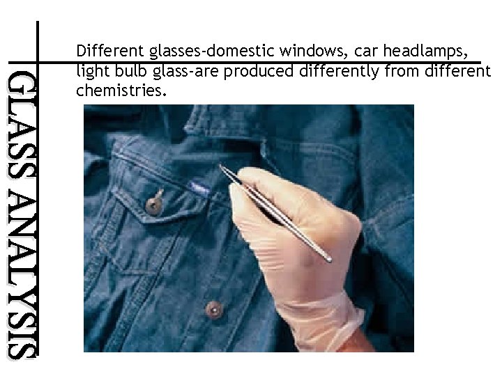 Different glasses-domestic windows, car headlamps, light bulb glass-are produced differently from different chemistries. 