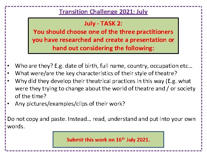 Transition Challenge 2021: July - TASK 2: You should choose one of the three