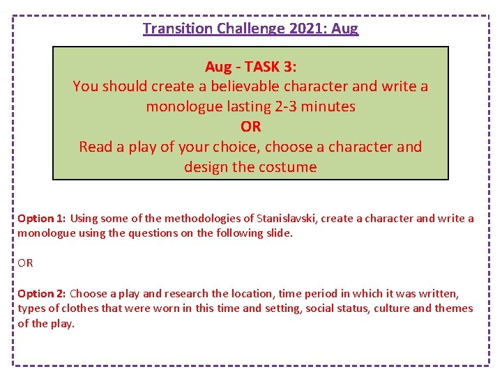 Transition Challenge 2021: Aug - TASK 3: You should create a believable character and