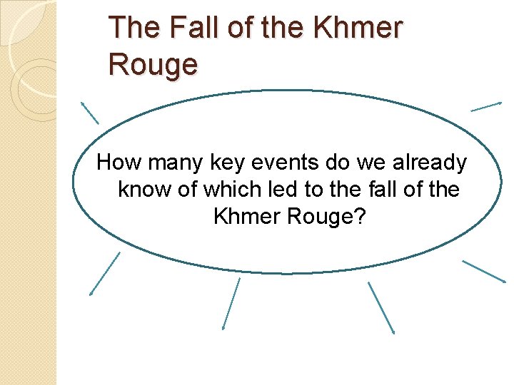 The Fall of the Khmer Rouge How many key events do we already know