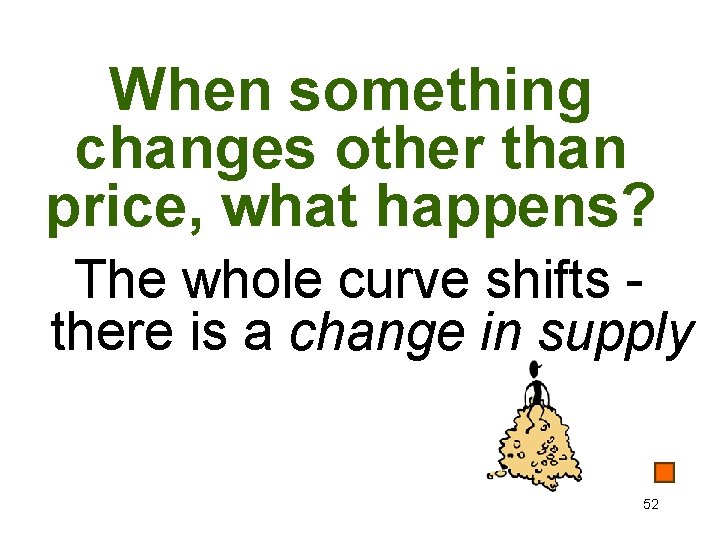 When something changes other than price, what happens? The whole curve shifts there is