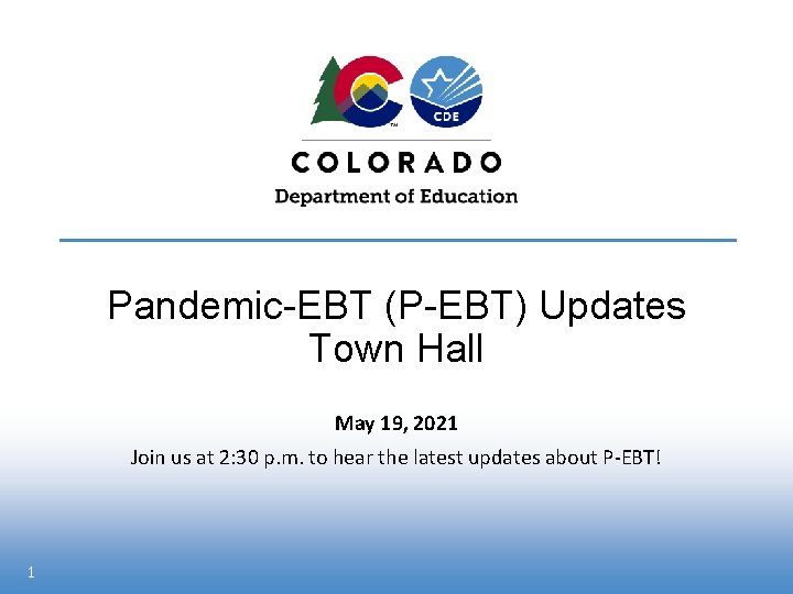 PandemicEBT PEBT Updates Town Hall May 19 2021