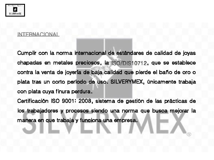 Cumplir con la norma internacional de estándares de calidad de joyas chapadas en metales