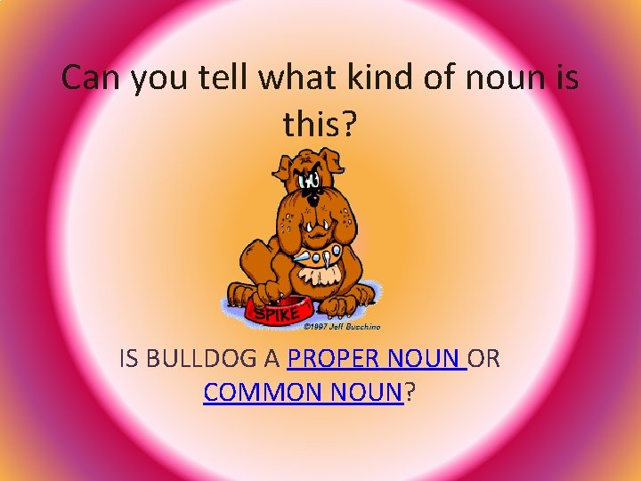 Can you tell what kind of noun is this? IS BULLDOG A PROPER NOUN