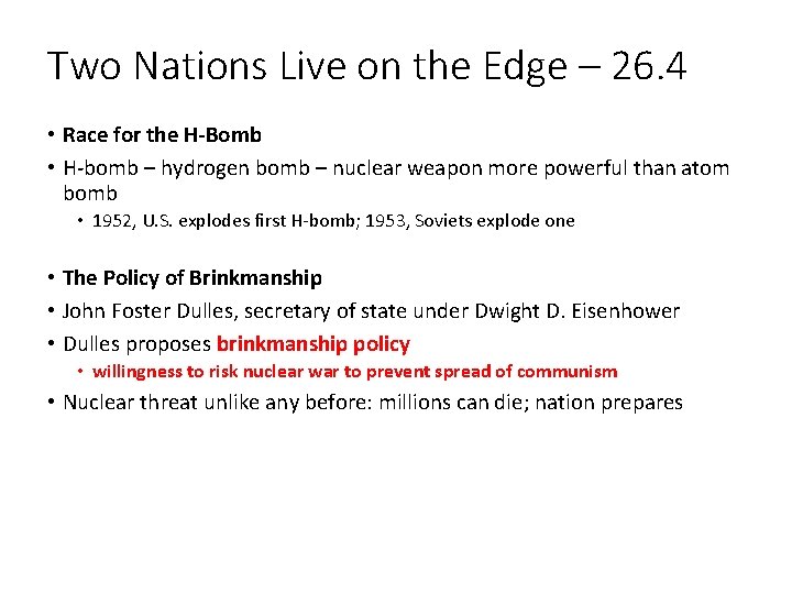 The Cold War at Home Two Nations Live