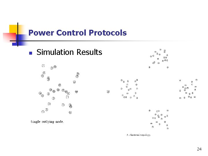 Power Control Protocols n Simulation Results 24 