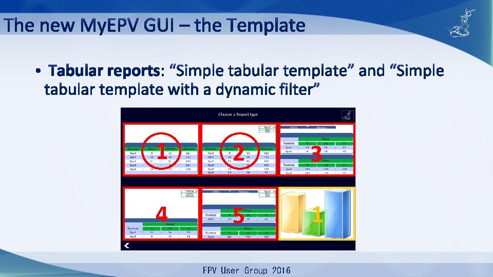 1 2 3 4 5 1 EPV User Group 2016 