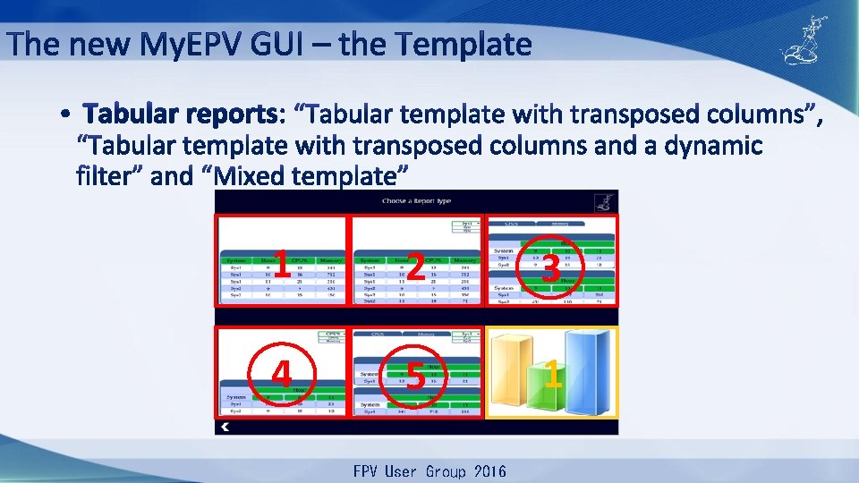 1 2 3 4 5 1 EPV User Group 2016 