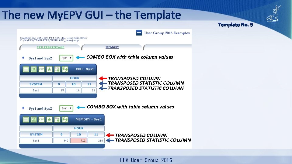 COMBO BOX with table column values TRANSPOSED COLUMN TRANSPOSED STATISTIC COLUMN EPV User Group