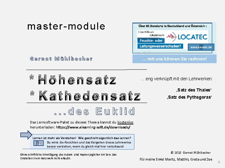 master-module Gernot Mühlbacher . . . mit uns können Sie rechnen! * Höhensatz *