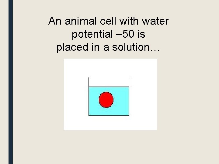 An animal cell with water potential – 50 is placed in a solution… 