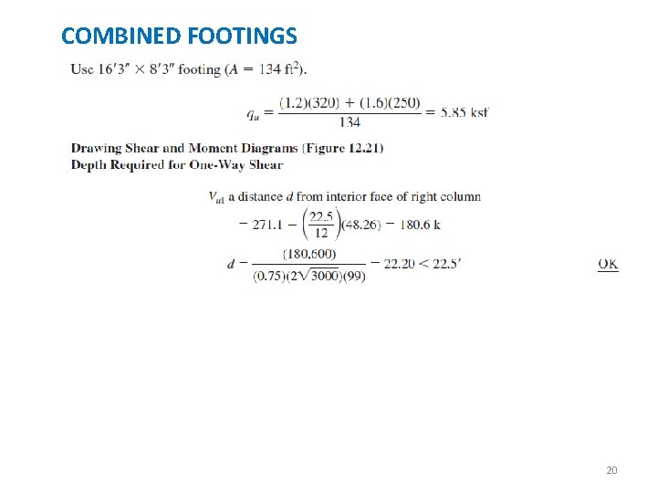 COMBINED FOOTINGS 20 