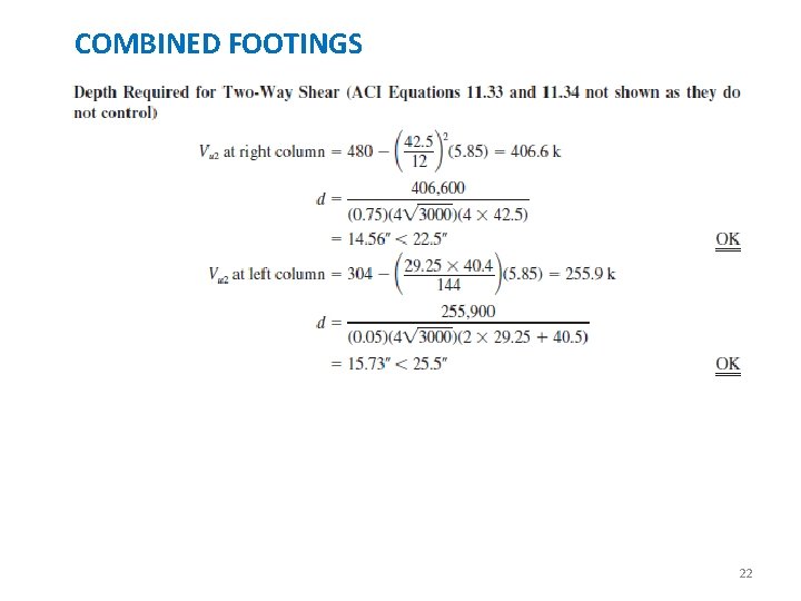 COMBINED FOOTINGS 22 