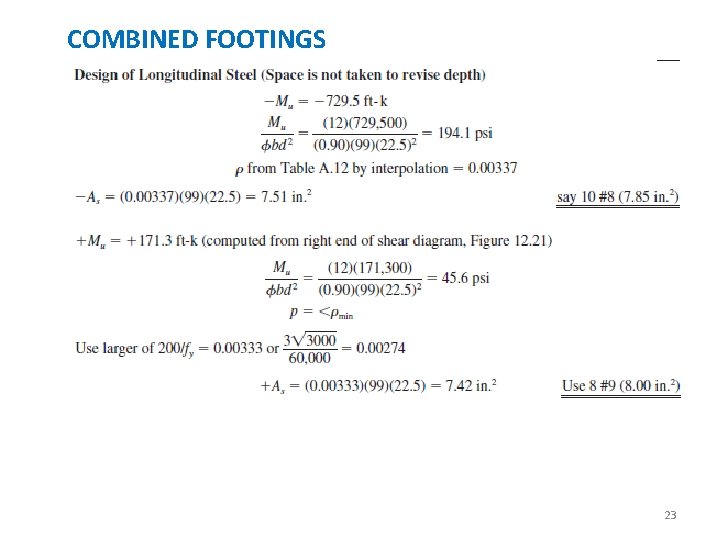 COMBINED FOOTINGS 23 