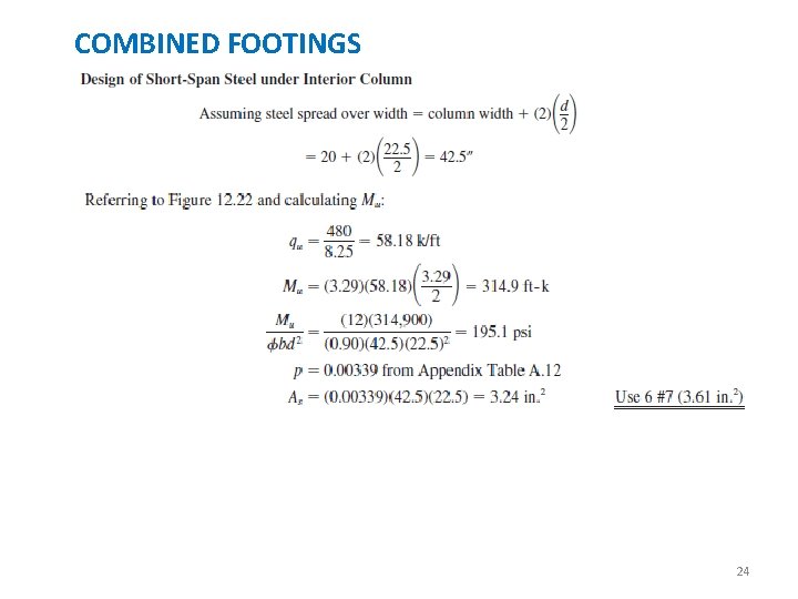 COMBINED FOOTINGS 24 