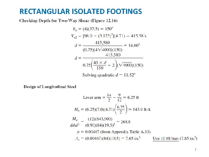 RECTANGULAR ISOLATED FOOTINGS 7 