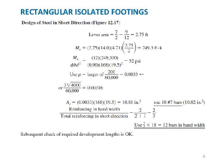 RECTANGULAR ISOLATED FOOTINGS 8 