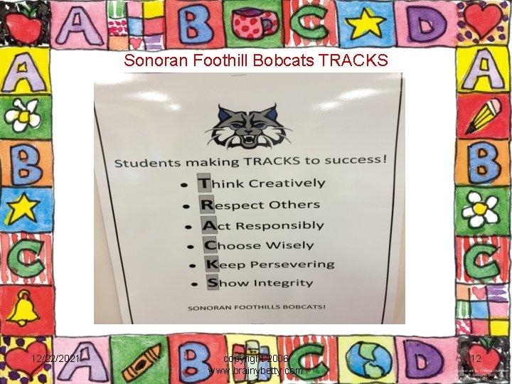 Sonoran Foothill Bobcats TRACKS 12/22/2021 copyright 2006 www. brainybetty. com 12 
