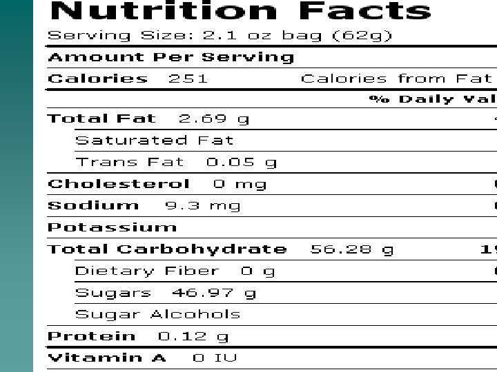 Comparing Labels Reading Labels How to determine which food is