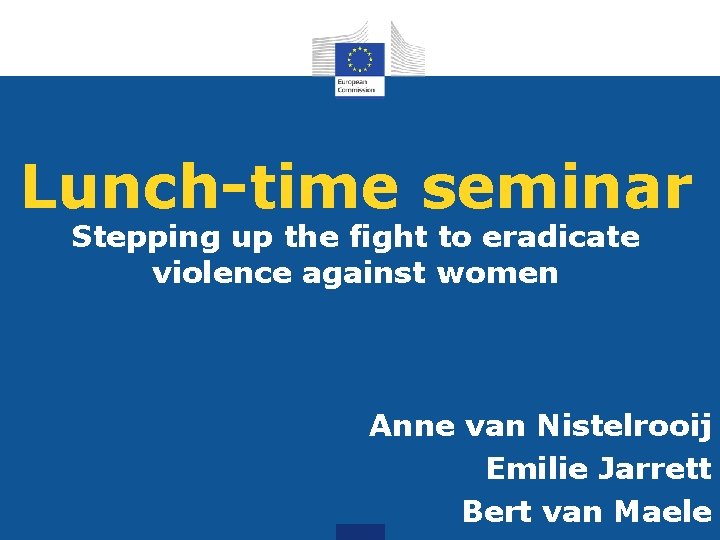 Lunch-time seminar Stepping up the fight to eradicate violence against women Anne van Nistelrooij