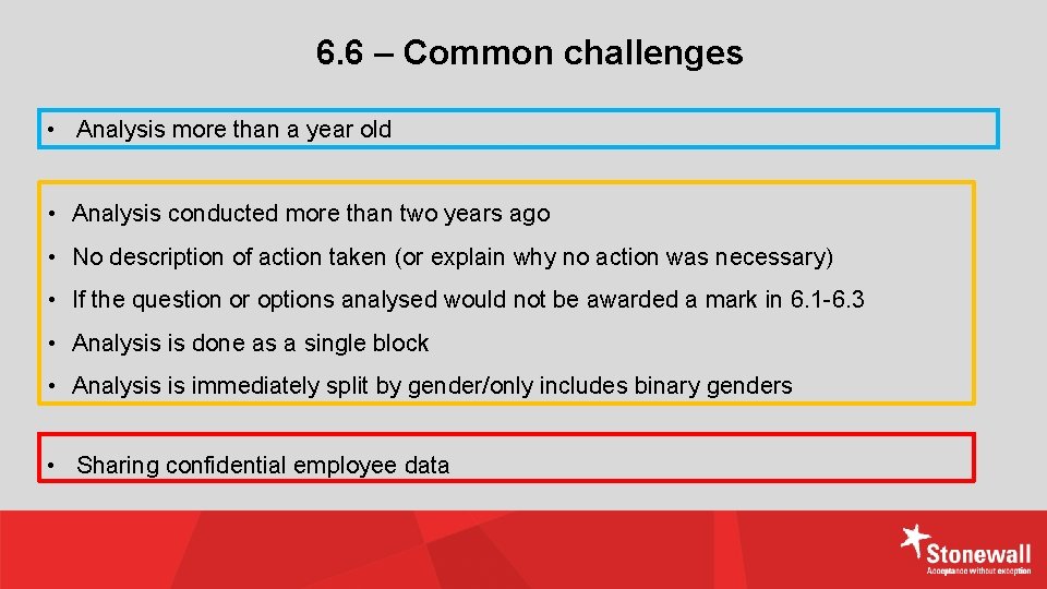 6. 6 – Common challenges • Analysis more than a year old • Analysis