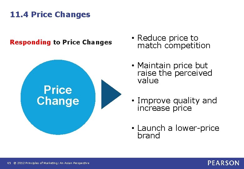 11. 4 Price Changes Responding to Price Changes Price Change • Reduce price to