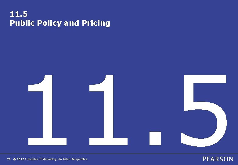 11. 5 Public Policy and Pricing 11. 5 70 © 2012 Principles of Marketing: