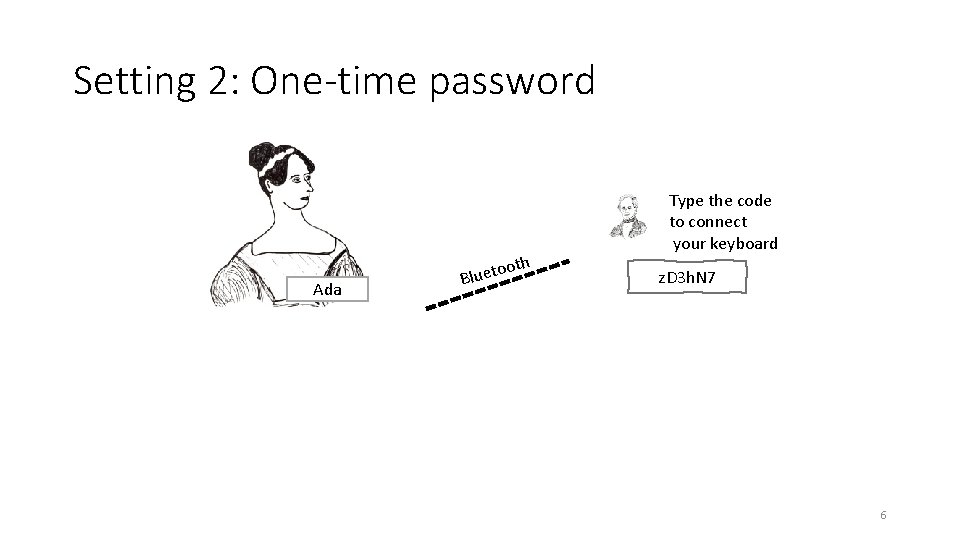 Setting 2: One-time password oth Ada o Bluet Type the code to connect your