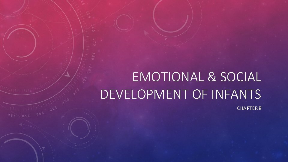 EMOTIONAL SOCIAL DEVELOPMENT OF INFANTS CHAPTER 8 EMOTIONAL