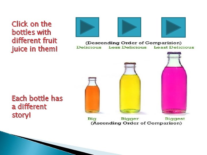 Click on the bottles with different fruit juice in them! Each bottle has a Click on the bottles with different fruit juice in them! Each bottle has a