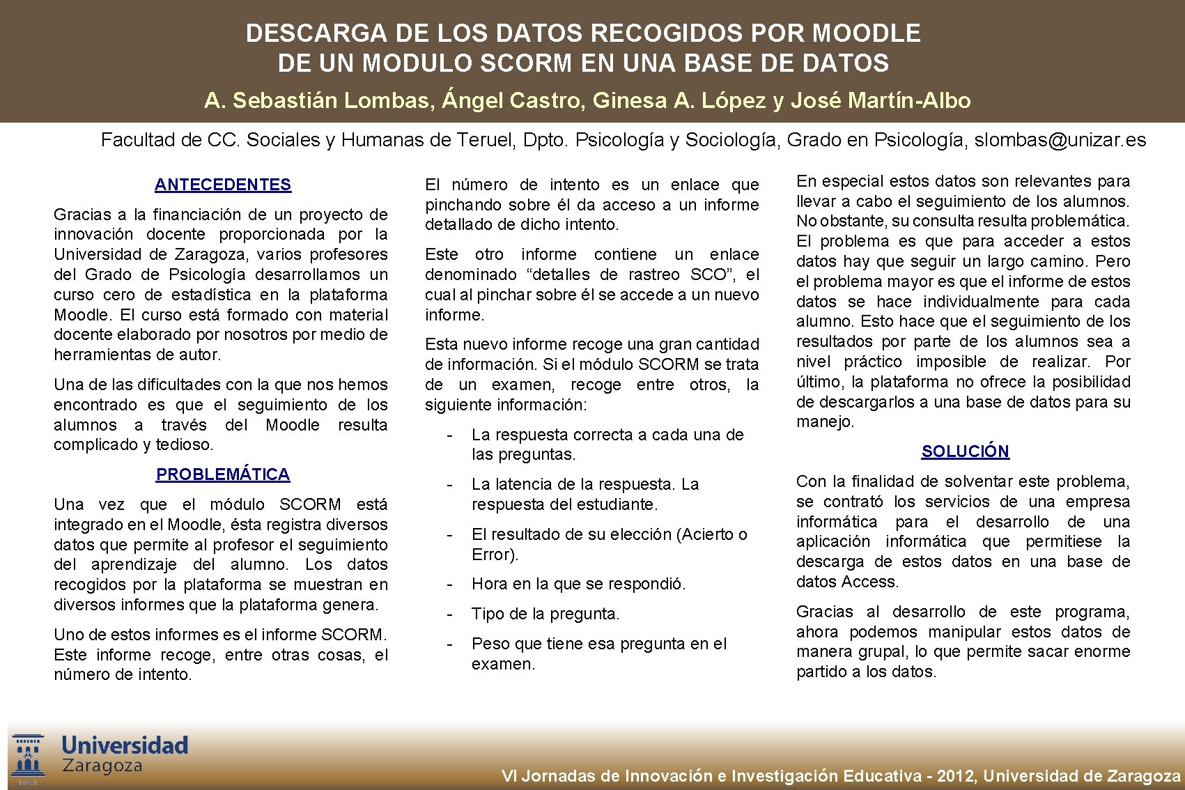 DESCARGA DE LOS DATOS RECOGIDOS POR MOODLE DE UN MODULO SCORM EN UNA BASE