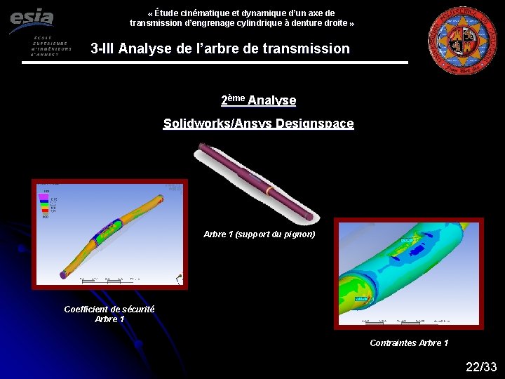  « Étude cinématique et dynamique d’un axe de transmission d’engrenage cylindrique à denture