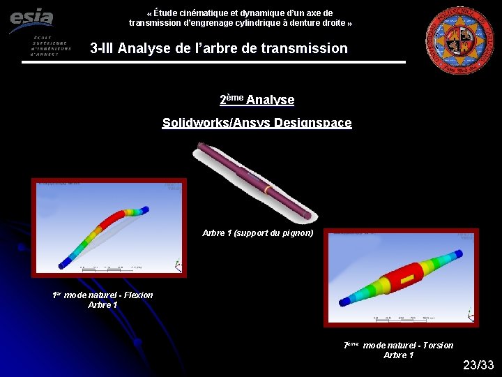  « Étude cinématique et dynamique d’un axe de transmission d’engrenage cylindrique à denture