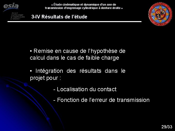  « Étude cinématique et dynamique d’un axe de transmission d’engrenage cylindrique à denture