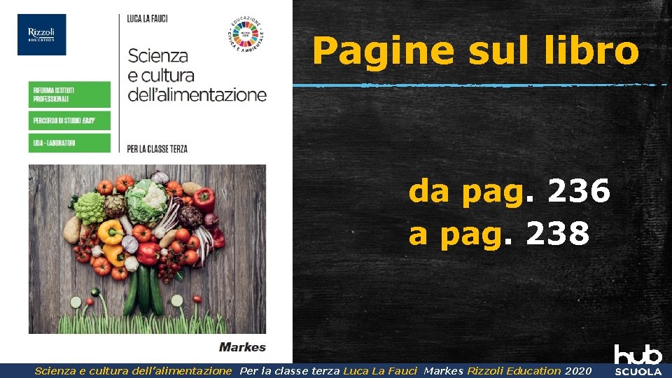 Pagine sul libro da pag. 236 a pag. 238 Scienza e cultura dell’alimentazione Per