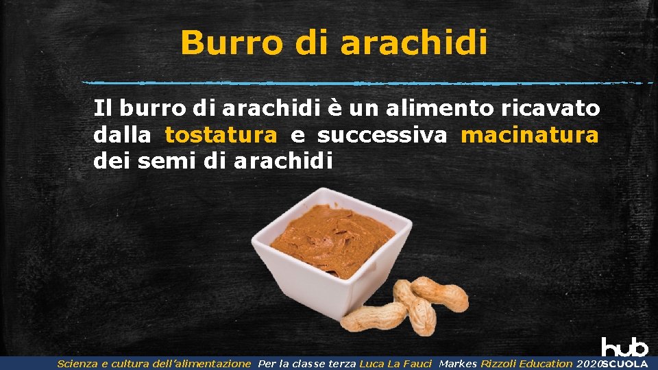 Burro di arachidi Il burro di arachidi è un alimento ricavato dalla tostatura e