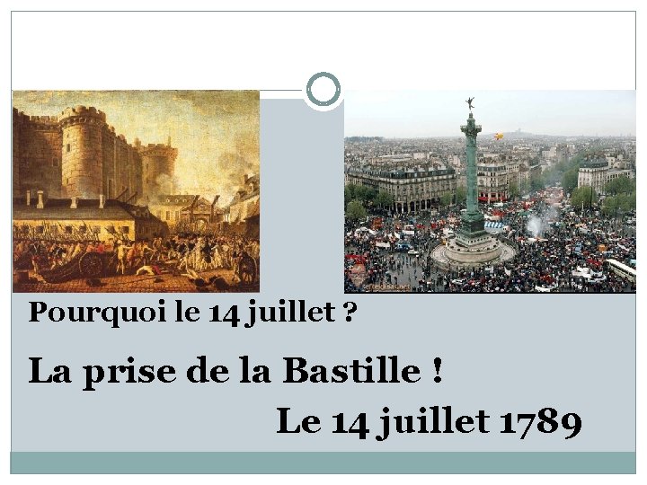 Pourquoi le 14 juillet ? La prise de la Bastille ! Le 14 juillet