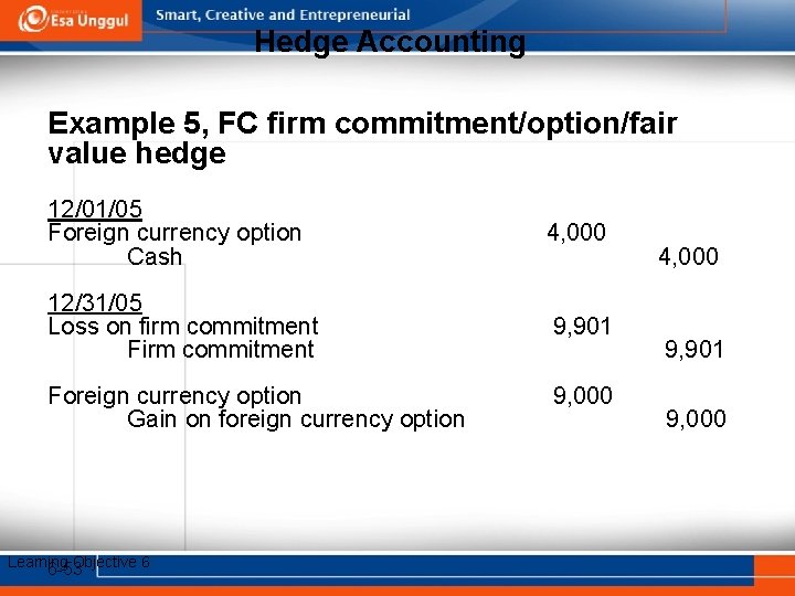 Hedge Accounting Example 5, FC firm commitment/option/fair value hedge 12/01/05 Foreign currency option Cash