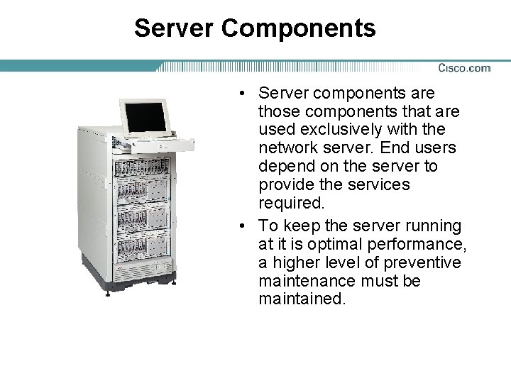 Server Components • Server components are those components that are used exclusively with the