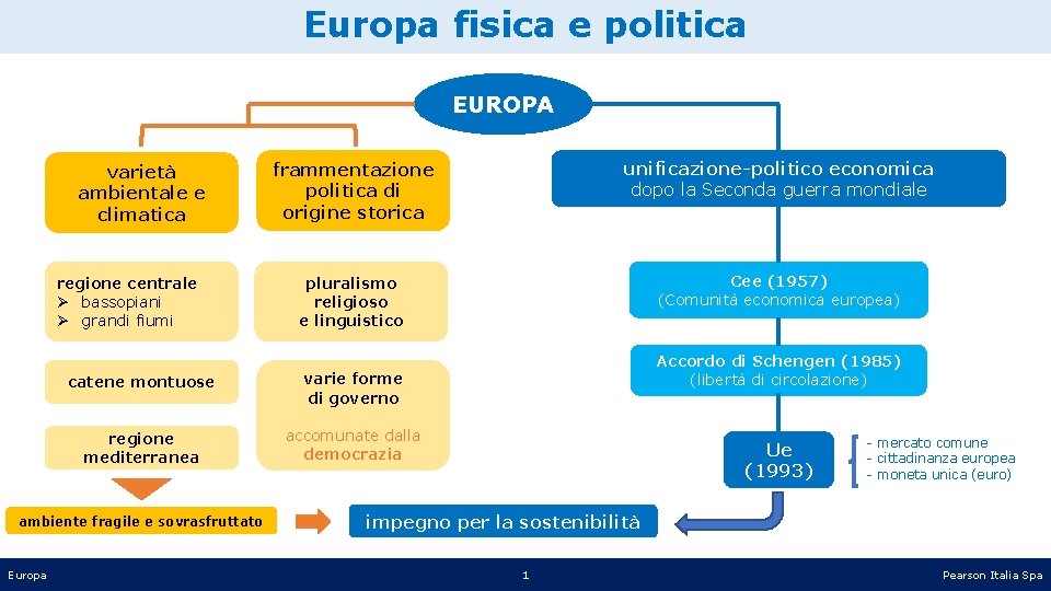 Europa fisica e politica EUROPA varietà ambientale e climatica regione centrale Ø bassopiani Ø