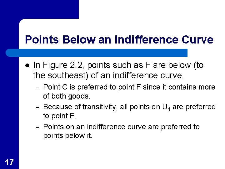 Points Below an Indifference Curve l In Figure 2. 2, points such as F